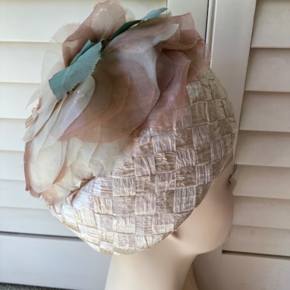 1950's Evelyn Varon Exclusive Straw Pill Box Hat - Picture 3 of 13